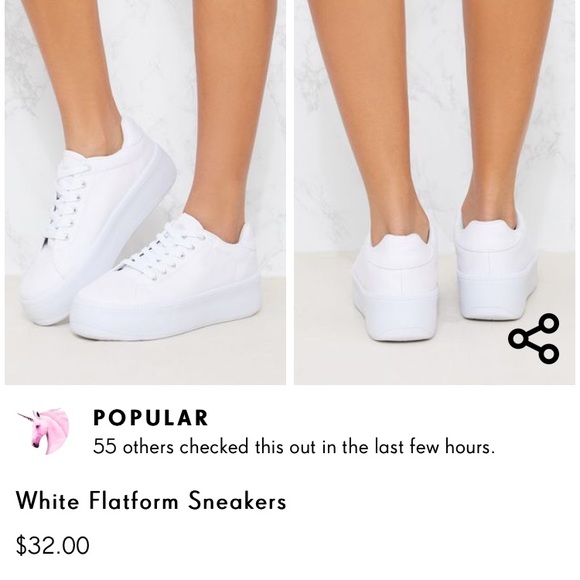 white flatform trainers womens